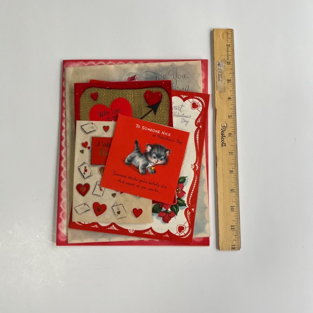 Vintage 1950s era Valentines Day Cards Crafting Rust Craft Hallmark Wishing Well